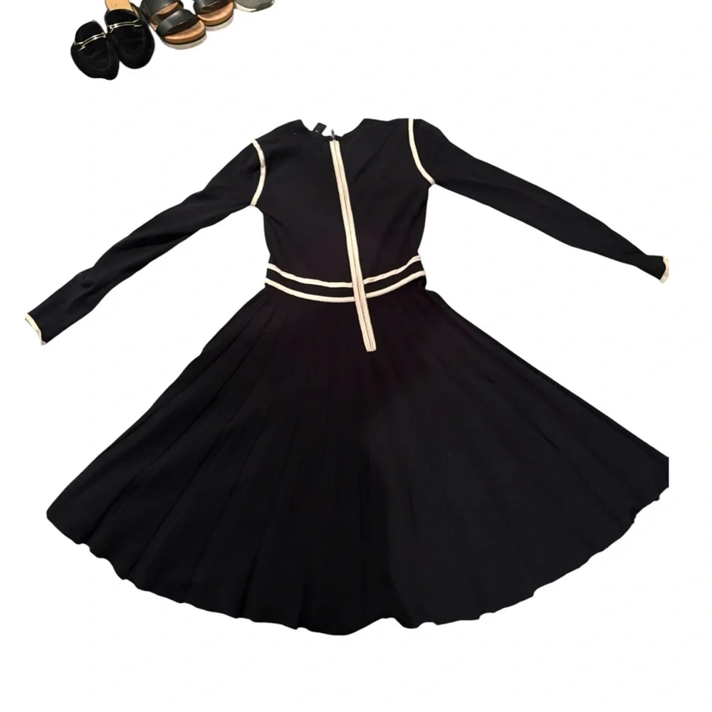 Marc By Marc Jacobs Black & Cream Midi Dress with Pleats | XS - Picture 4 of 6